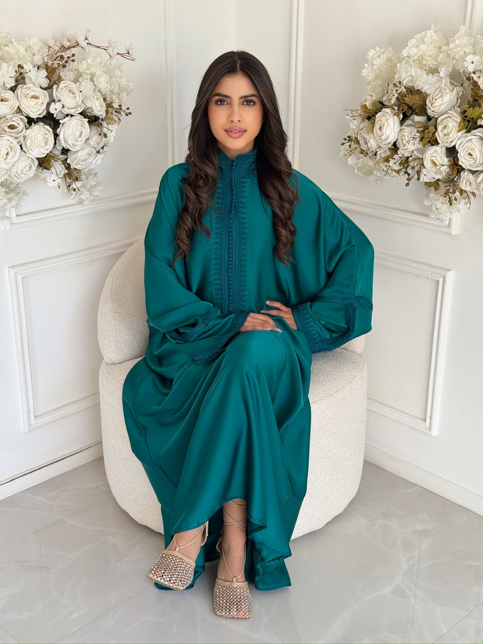 Moroccan gandoura dress Gandoura Samar with long sleeves and flowing fit