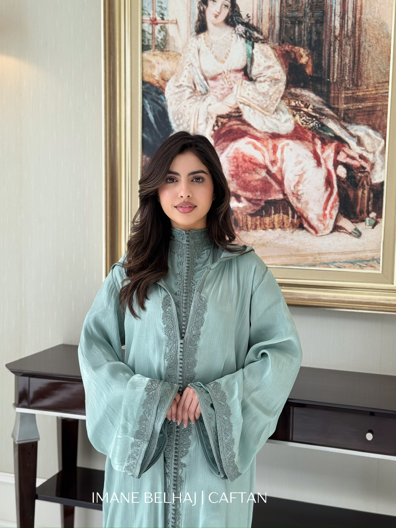 Moroccan jellaba caftan luxury modest ramadan eid dress green