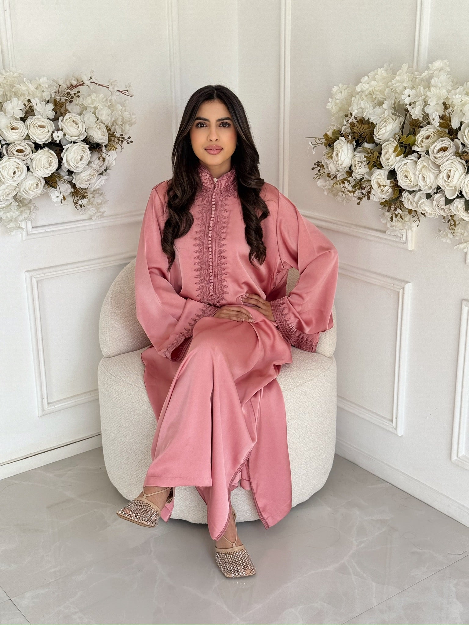 Moroccan gandoura dress Gandoura Amana with long sleeves and flowing fit