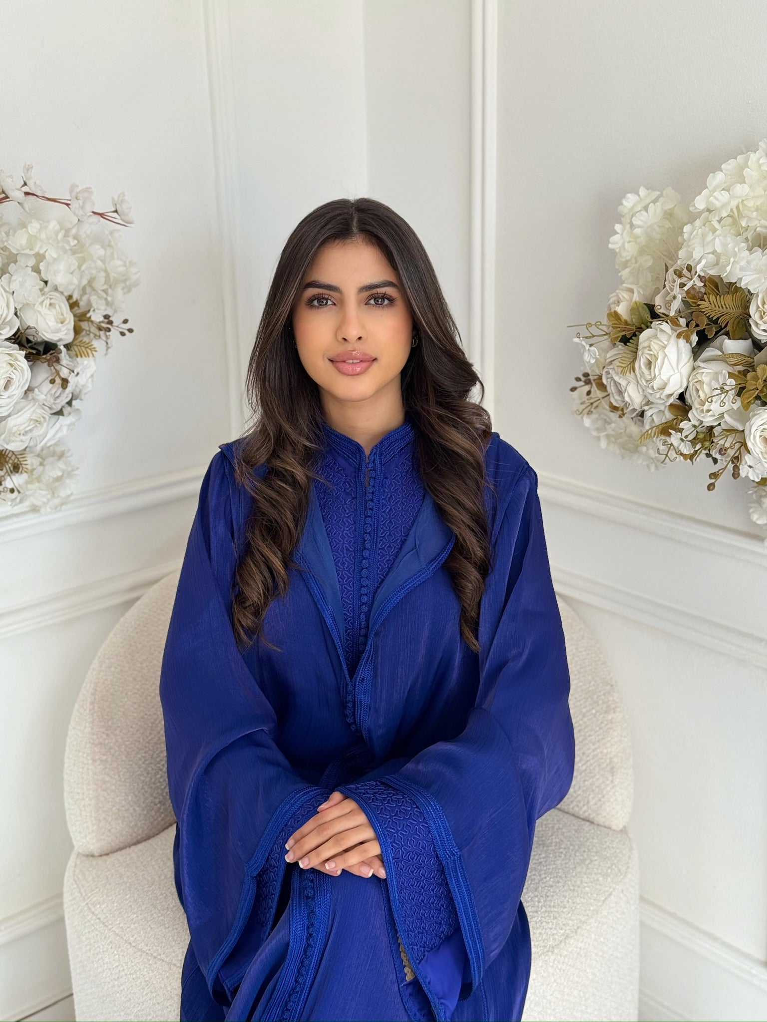 Moroccan jellaba dress Jellaba Romaissa with long sleeves and flowing fit