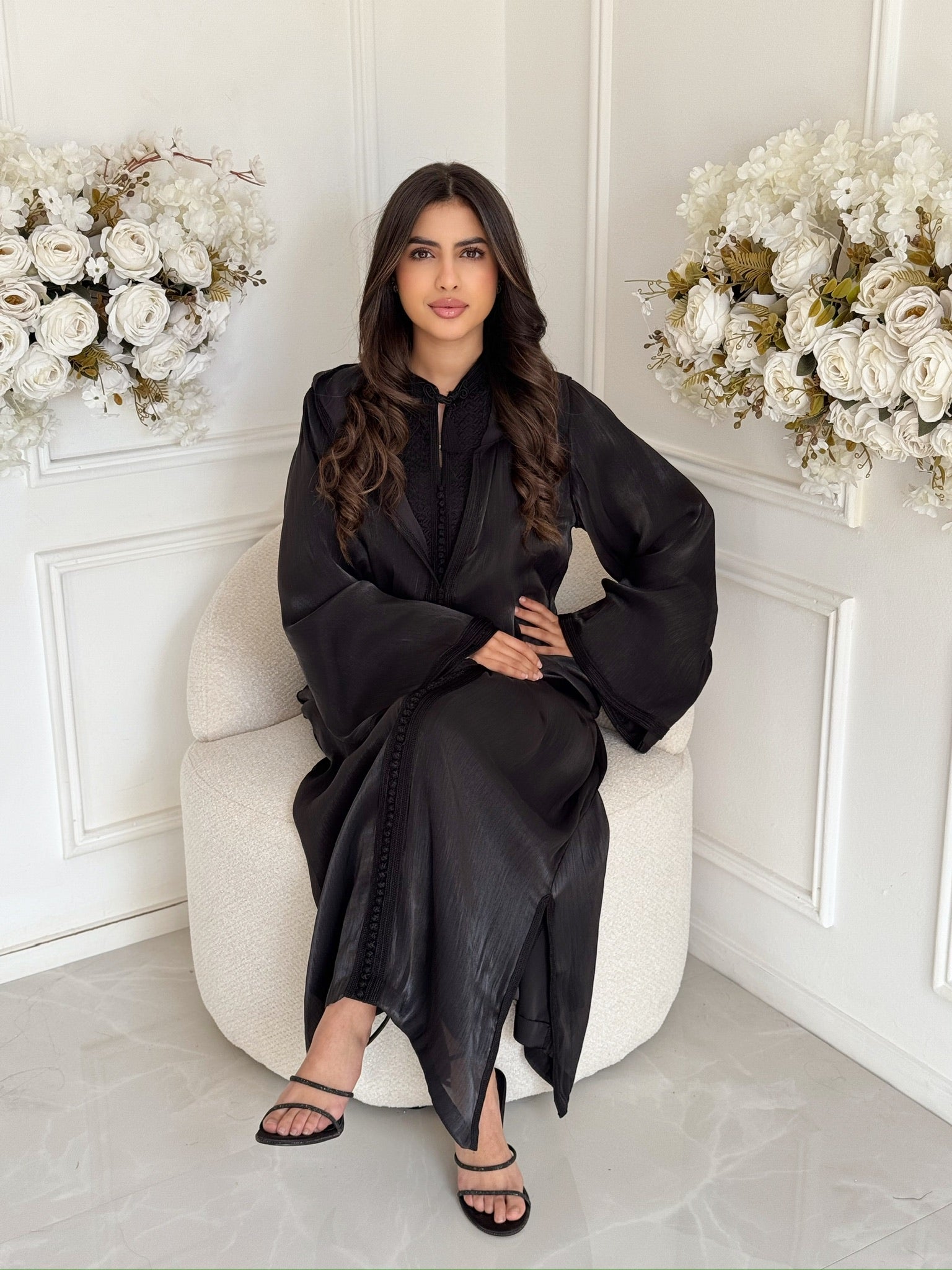 Moroccan jellaba dress Jellaba Mayar with long sleeves and flowing fit