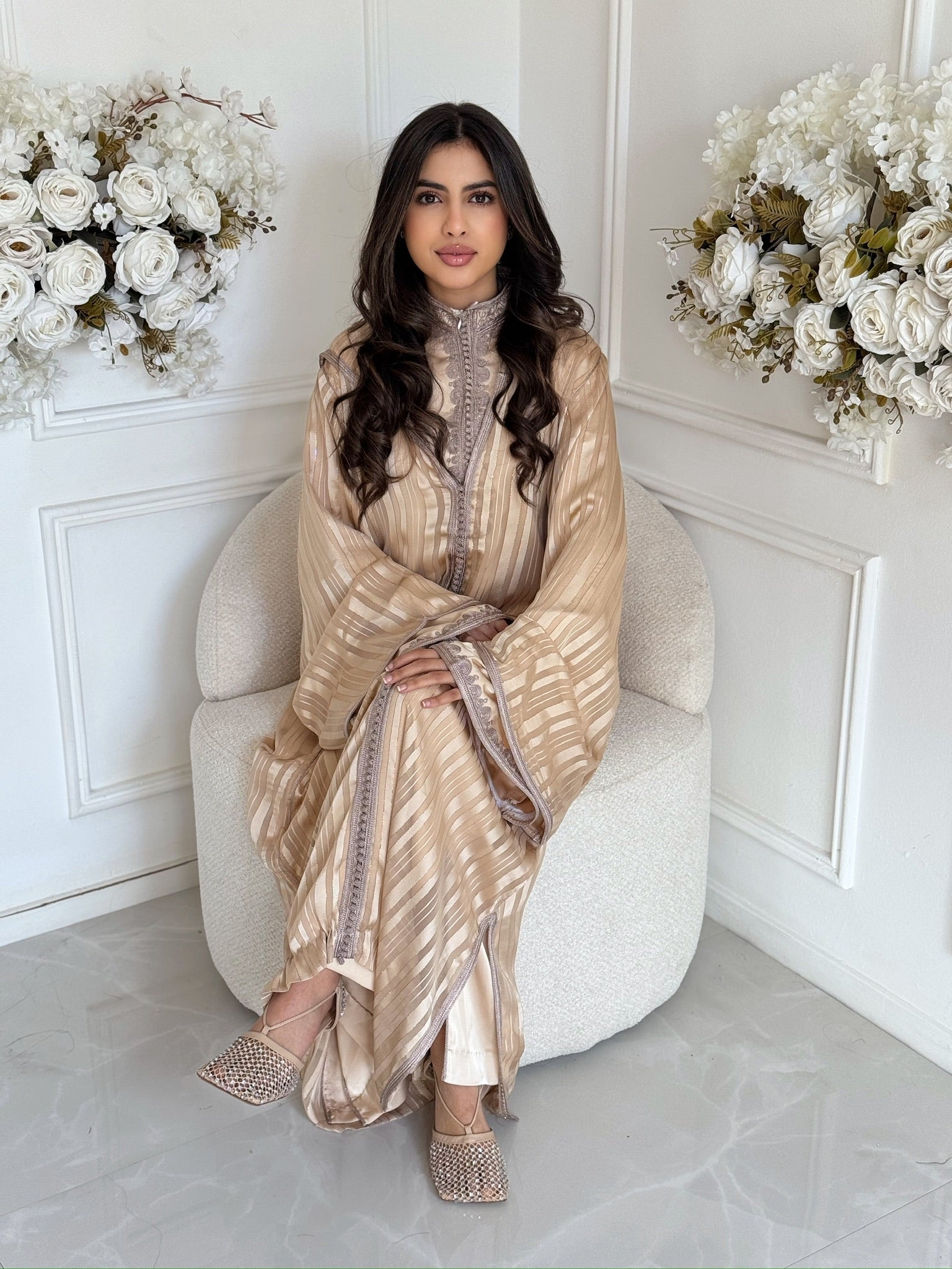 Moroccan jellaba dress Jellaba Mayra with long sleeves and flowing fit