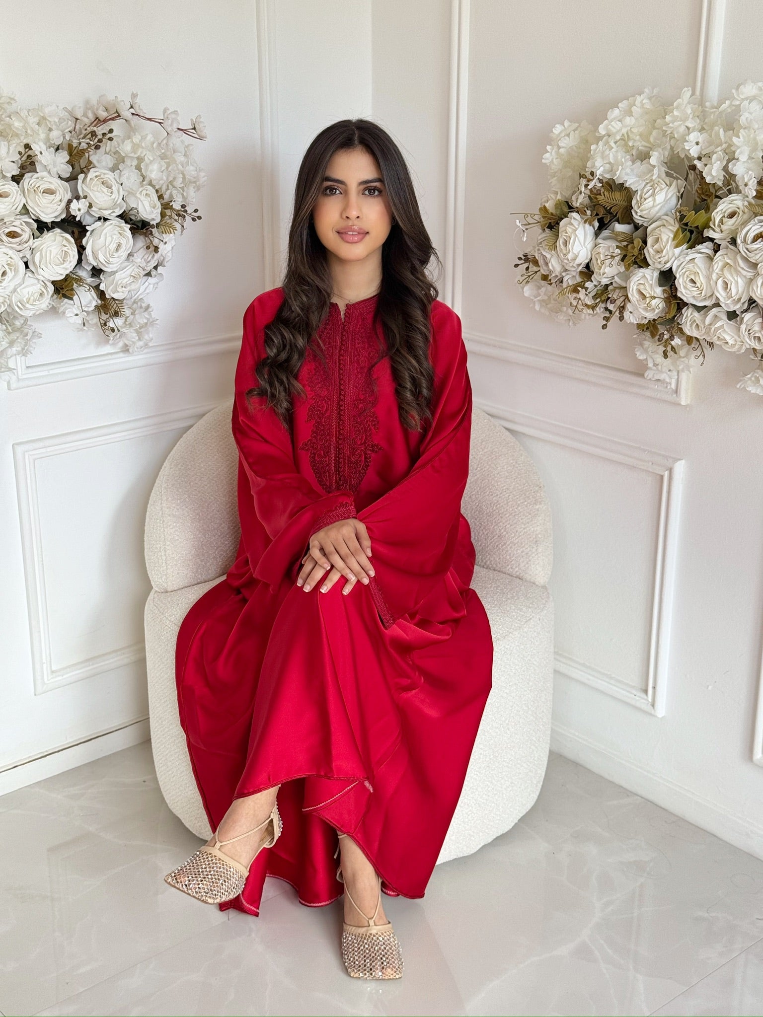 Moroccan gandoura dress Gandoura Dana with long sleeves and flowing fit