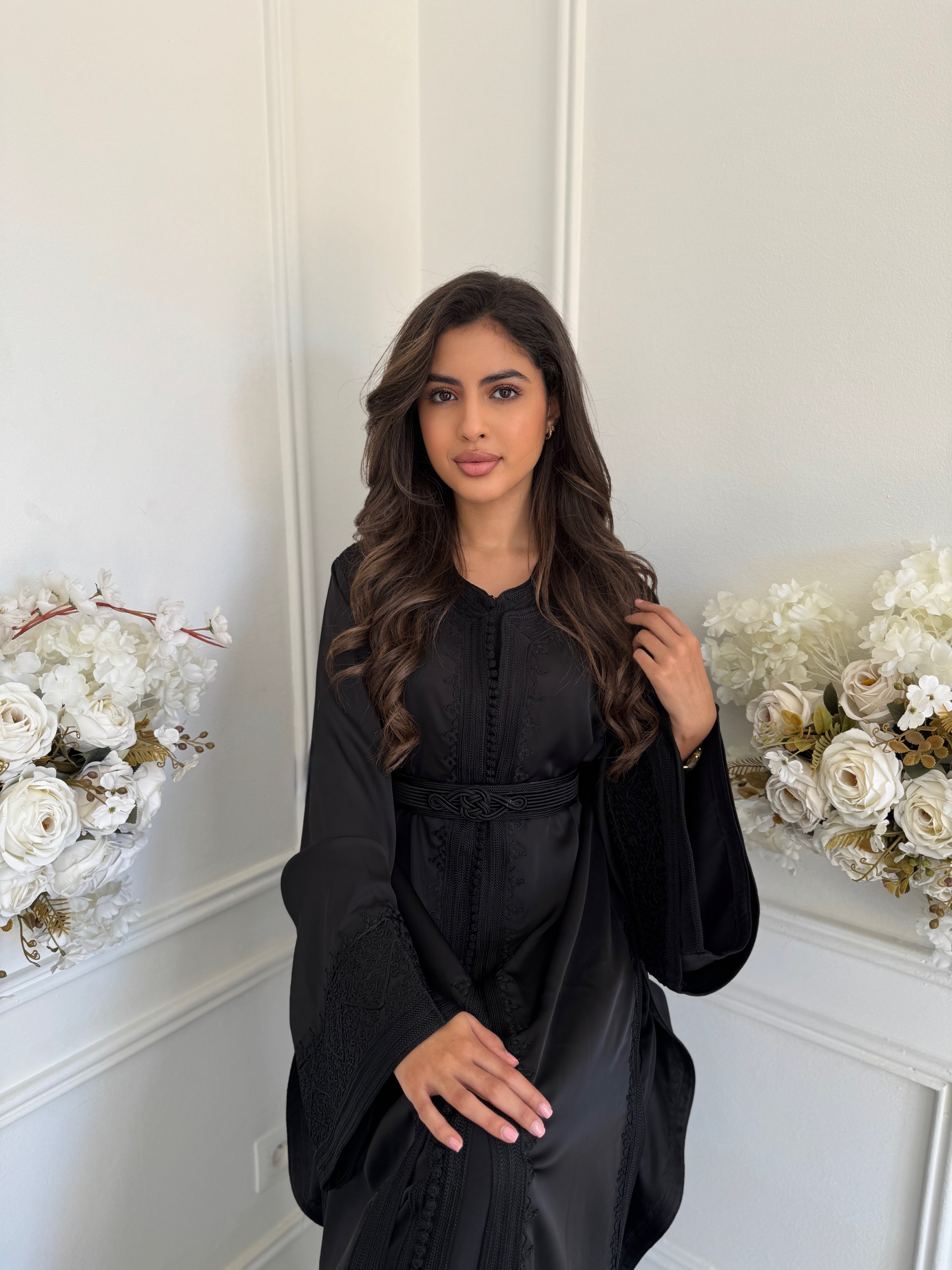 Luxury Black Takchita Dress with Embroidery – IB Caftan