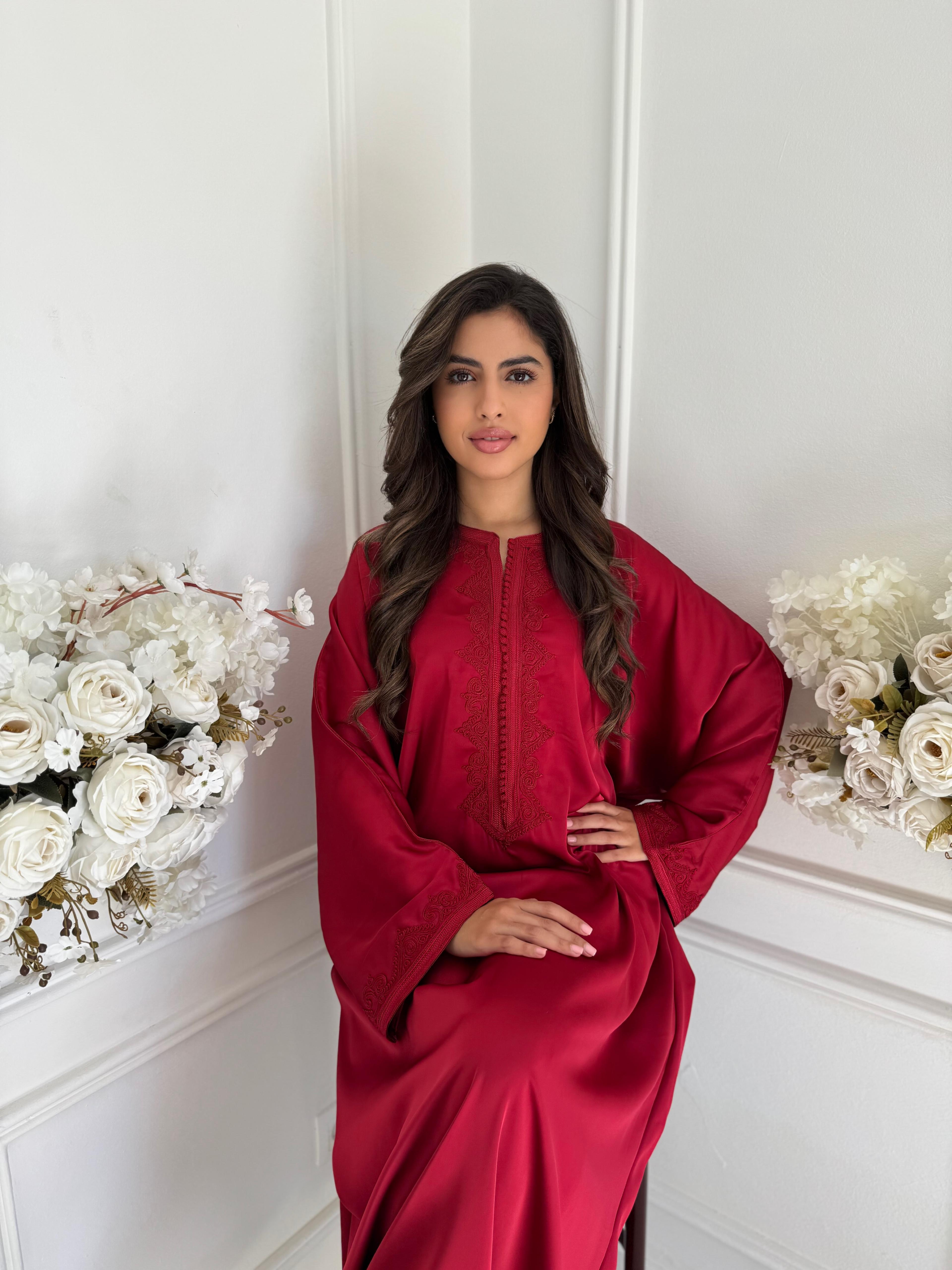 Gandoura Maryama – Red Moroccan Caftan Dress by IB Caftan
