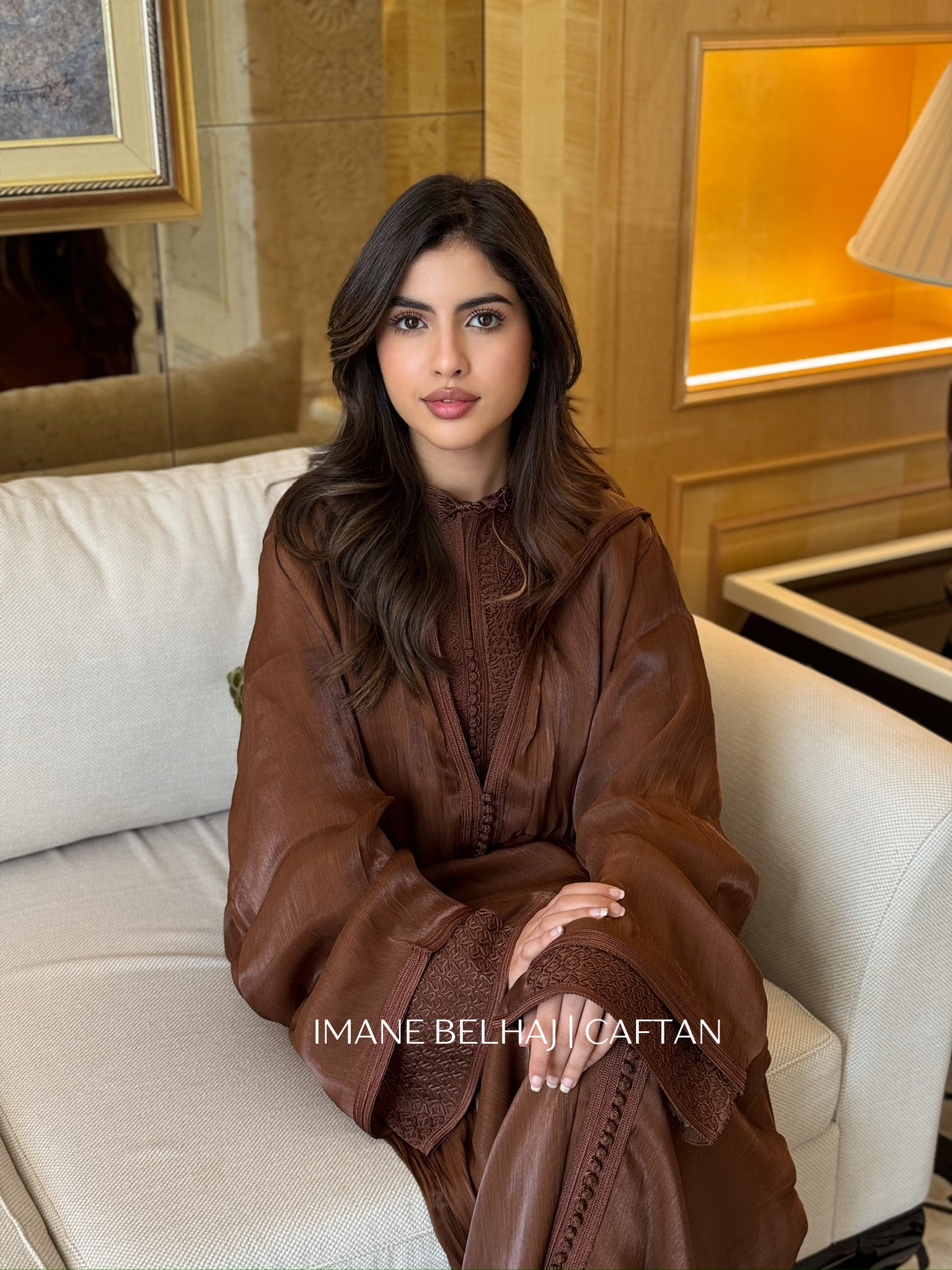 Moroccan jellaba caftan luxury modest ramadan eid dress brown