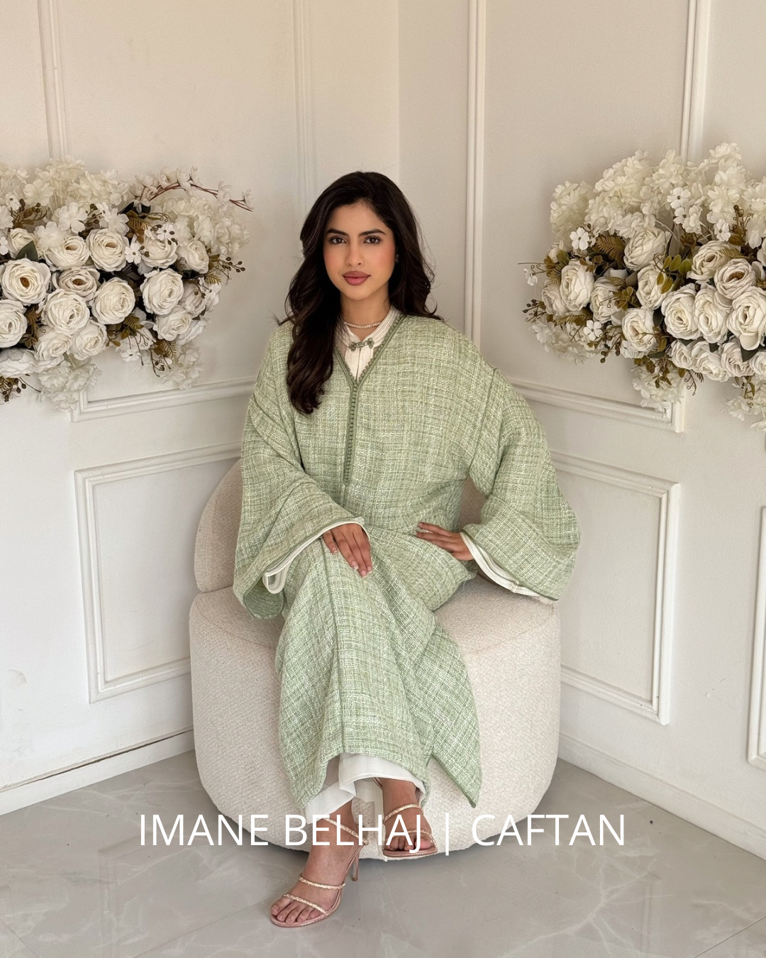 Moroccan tweed caftan set Ayah two piece modest caftan inspired by traditional takchita