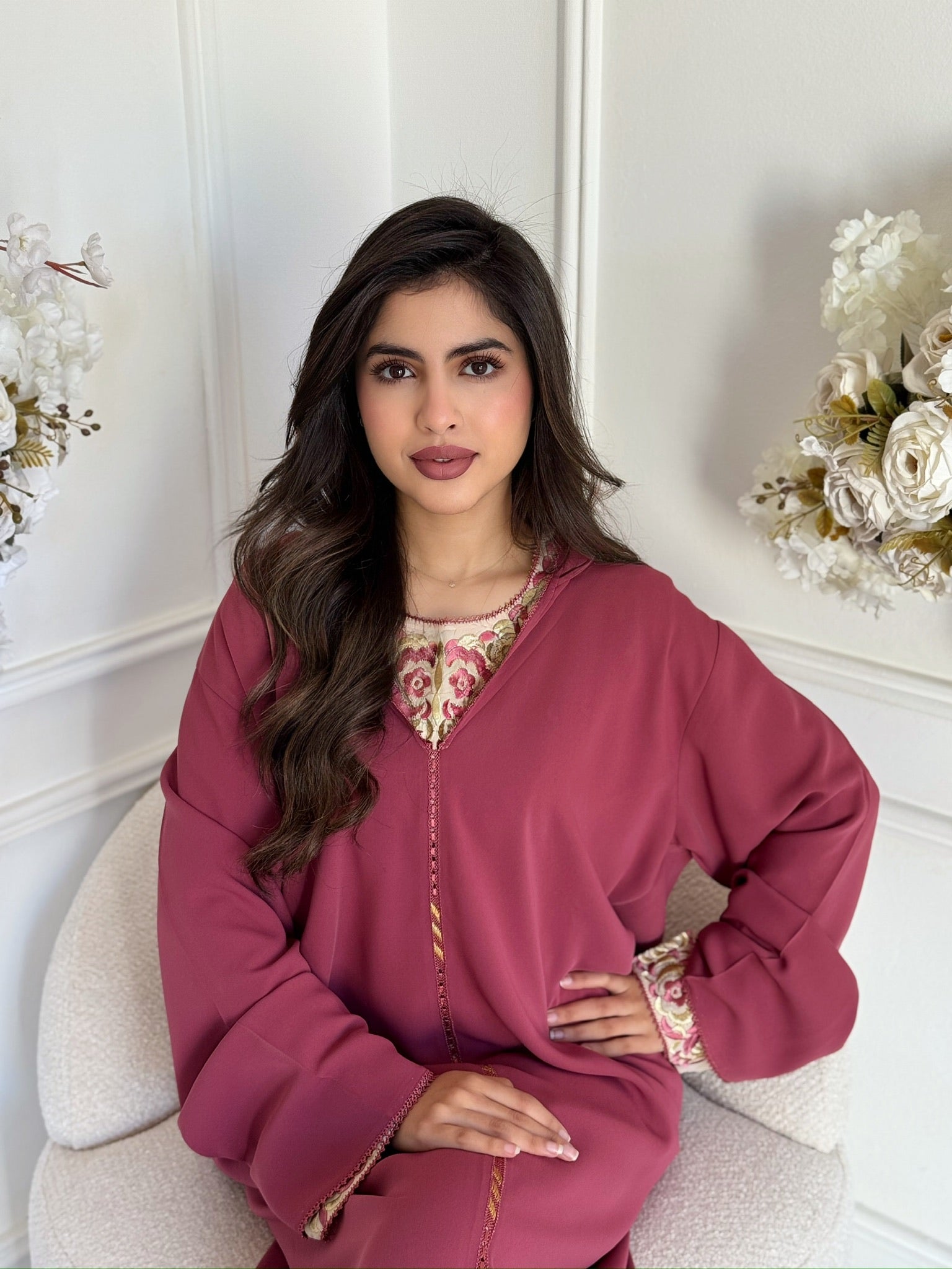 Handmade Moroccan jellaba Fatiha for Ramadan evenings