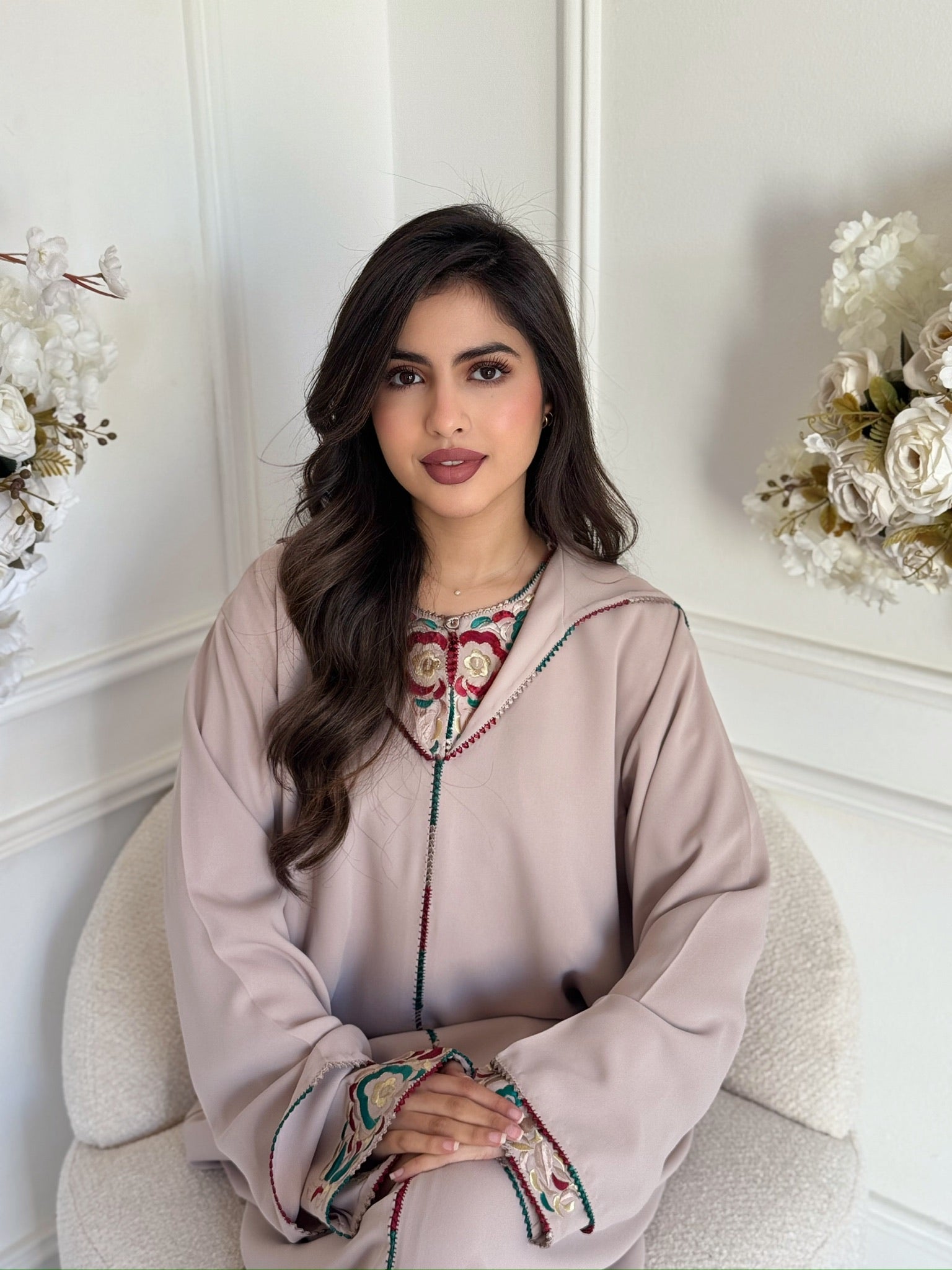 Luxury Moroccan jellaba dress blush pink – Ramadan Eid outfit for women