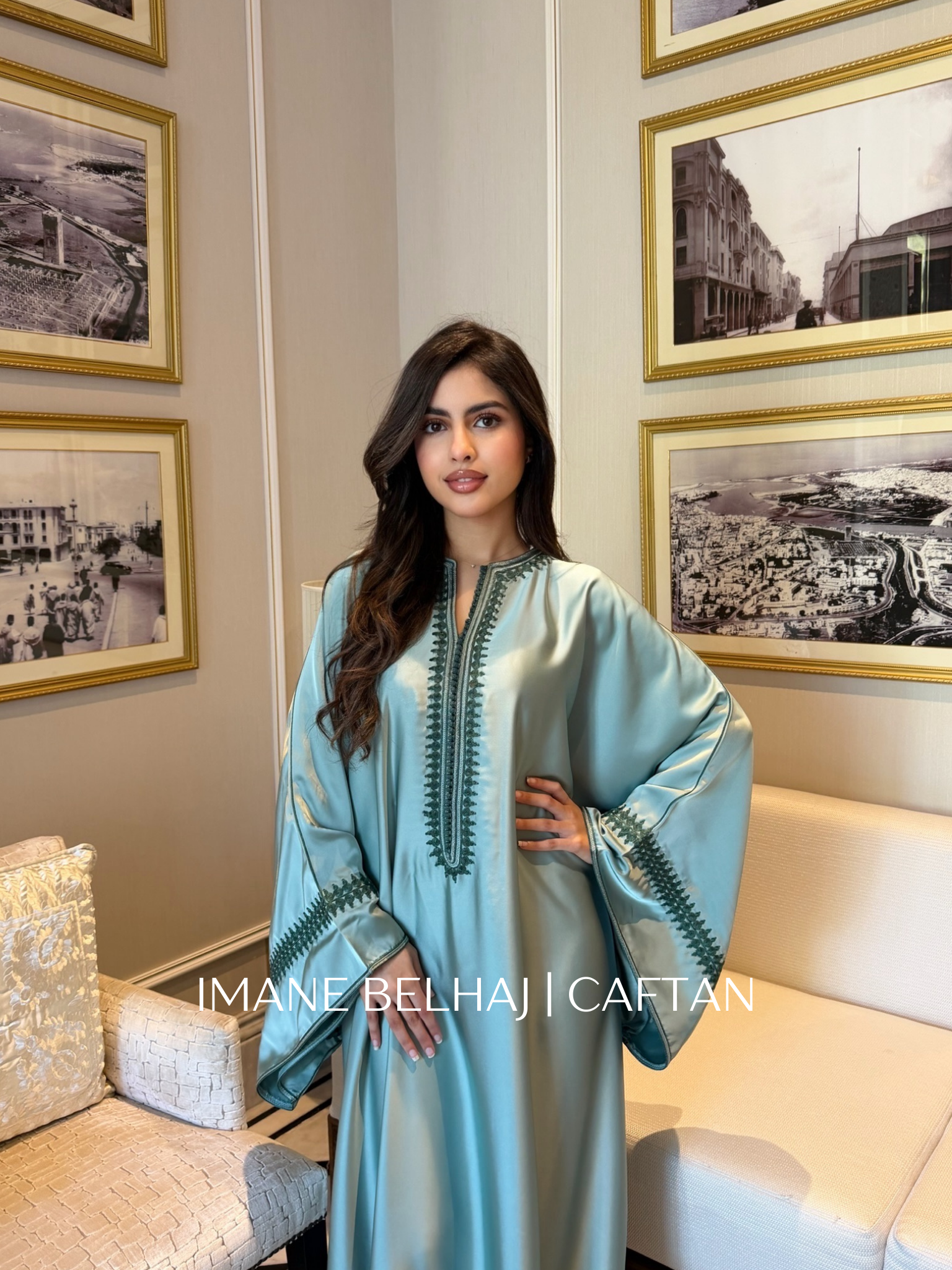 Moroccan gandoura Maytha for women in elegant modest wear style