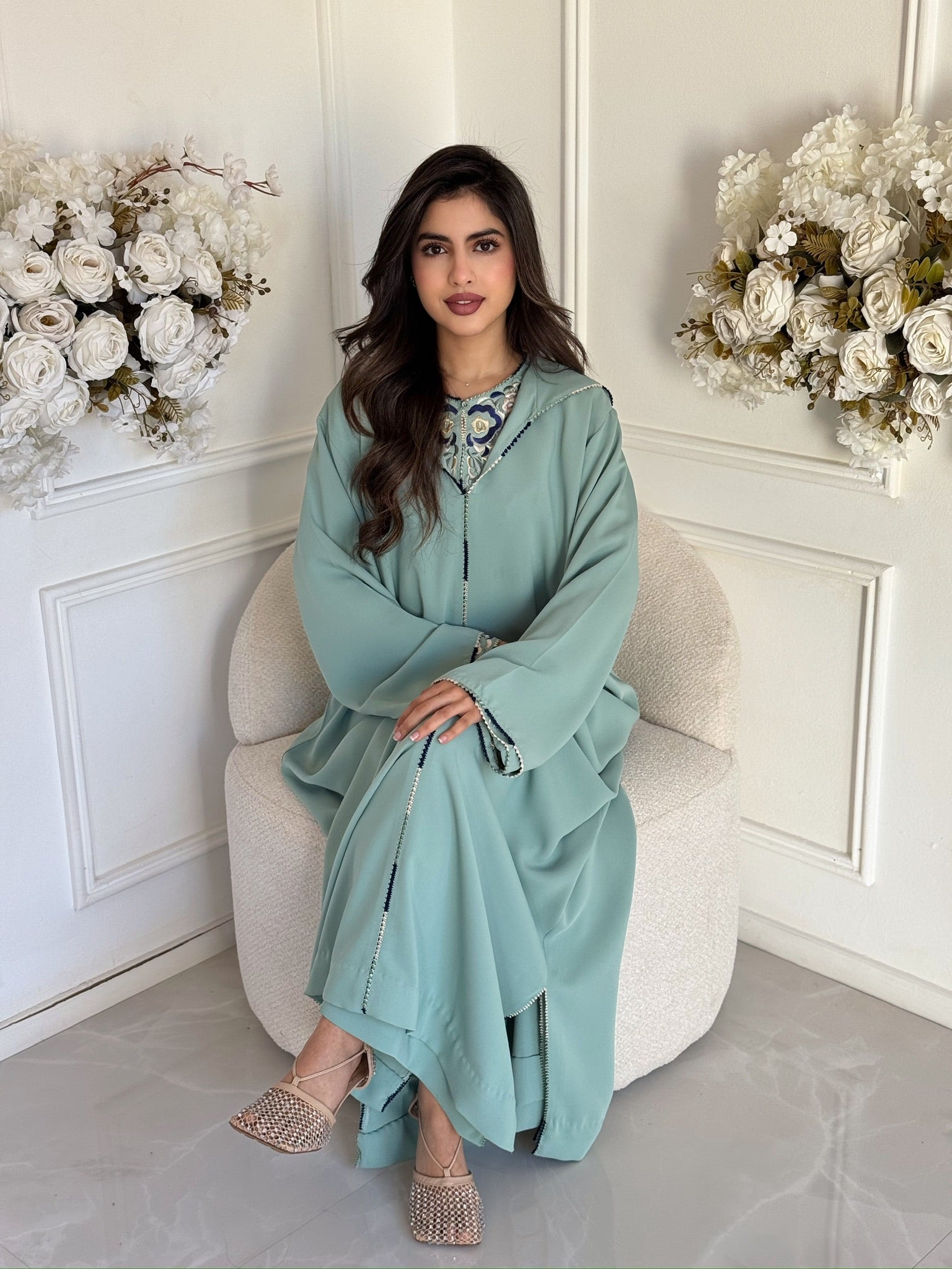 Elegant Moroccan jellaba dress Layla for Eid celebrations