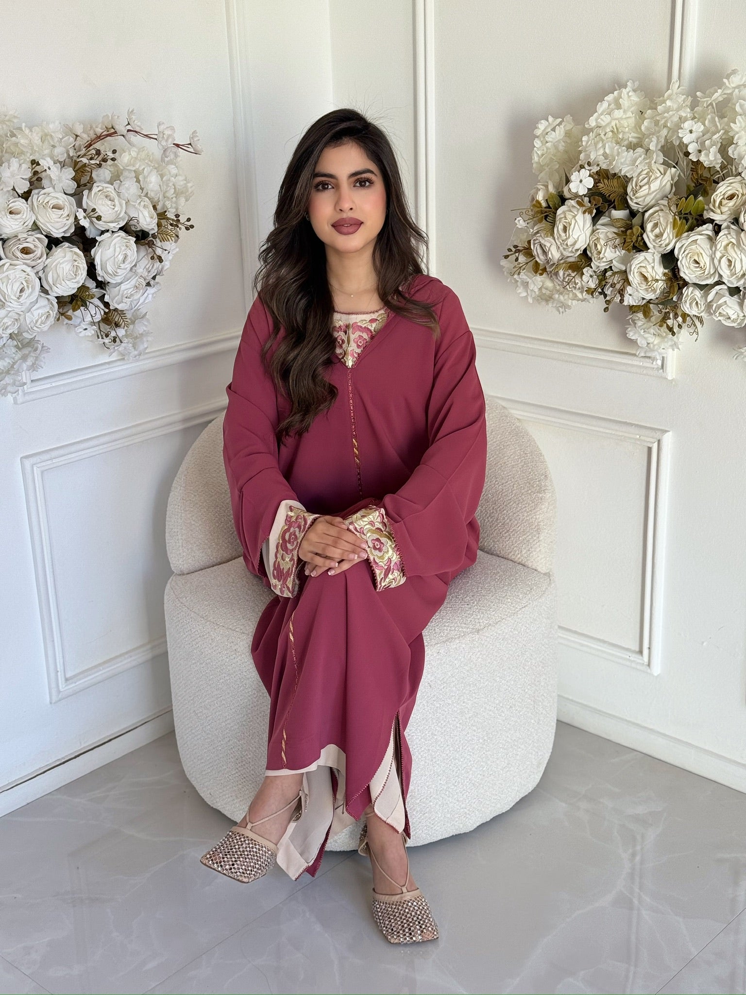 Elegant Moroccan jellaba dress Fatiha for Eid celebrations