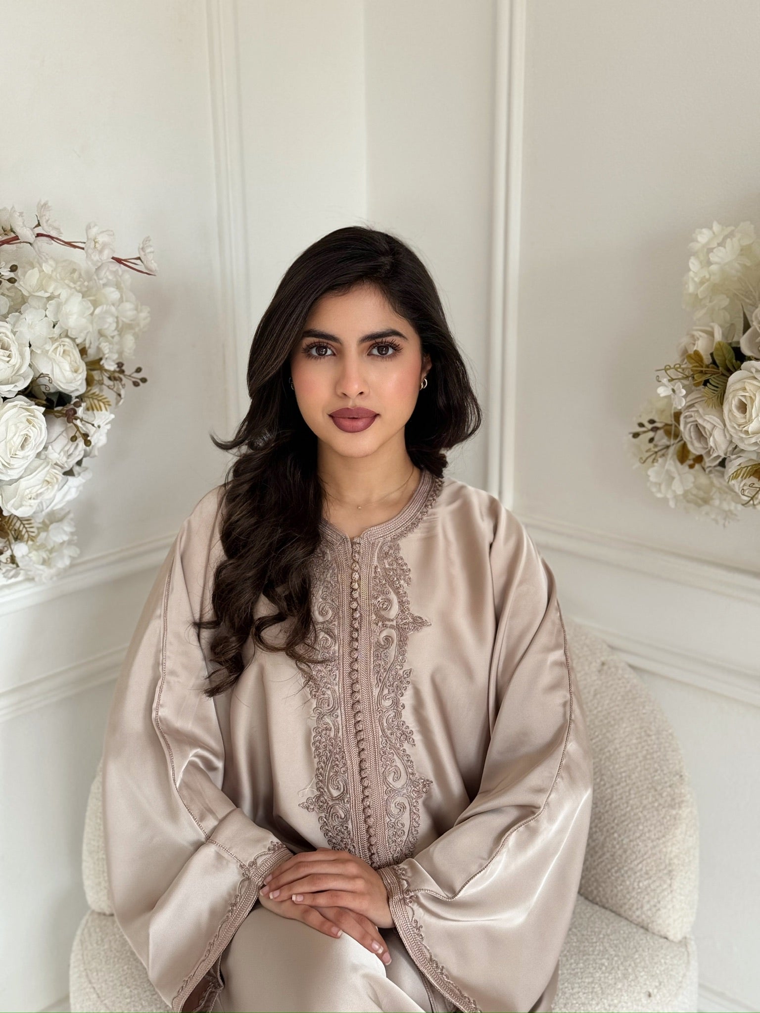 “Beige modest Eid gandoura – Ayana”